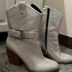 Silver Studded Cowgirl Boots